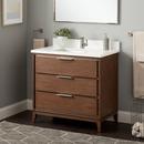 *CVR* 36 MAHOGANY VANITY WITH RECTANGULAR UNDERMOUNT SINK CAROB BROWN ARCTIC WHITE SINGLE HOLE 