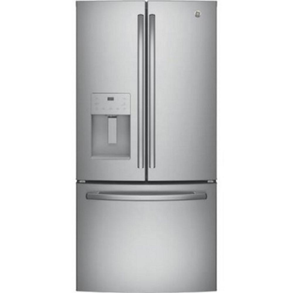 GE&reg; Fingerprint Resistant Stainless 17.5 cu. ft. Counter Depth and French Door Refrigerator 