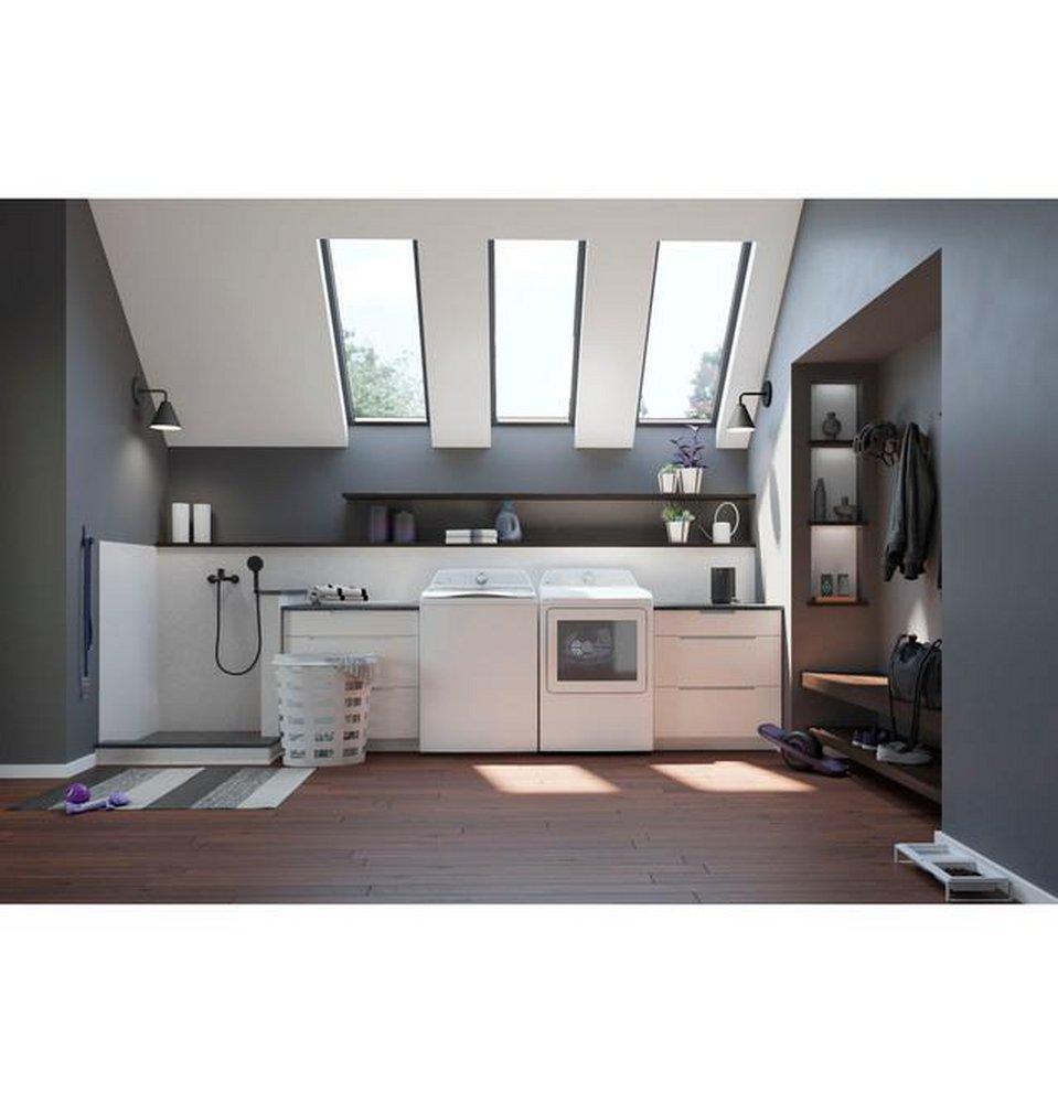 GE Profile™ White 7.4 cu. ft. 27 x 31 in. 208/240V Electric Dryer 