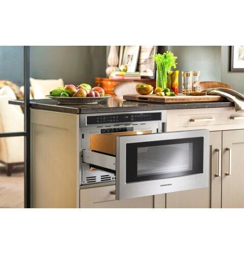 Monogram&reg; Stainless Steel 15-15/16 x 23-5/16 in. 1000W 15A 1.2 cu. ft. Built-In Microwave 
