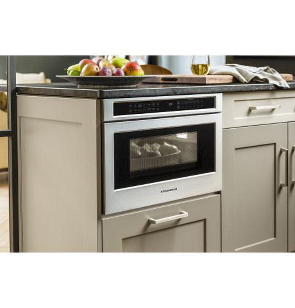 Monogram&reg; Stainless Steel 15-15/16 x 23-5/16 in. 1000W 15A 1.2 cu. ft. Built-In Microwave 
