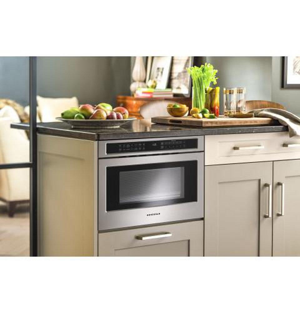 Monogram&reg; Stainless Steel 15-15/16 x 23-5/16 in. 1000W 15A 1.2 cu. ft. Built-In Microwave 