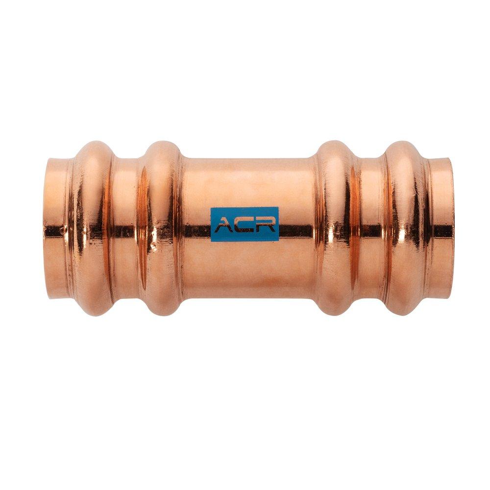 ACR 3/8 IN OD PRESS COPPER COUPLING WITH STOP 