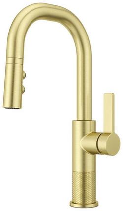 Single Handle Pull Down Bar Faucet in Brushed Gold