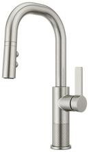 Single Handle Pull Down Bar Faucet in Stainless Steel