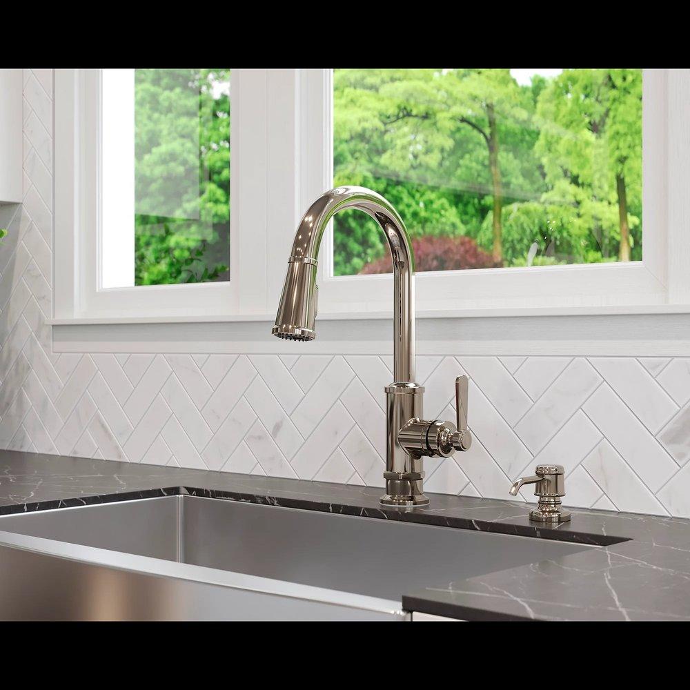 Pfister Polished Nickel 2-11/16 in. 16 oz. Kitchen Soap Dispenser 