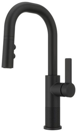 Single Handle Pull Down Bar Faucet in Matte Black