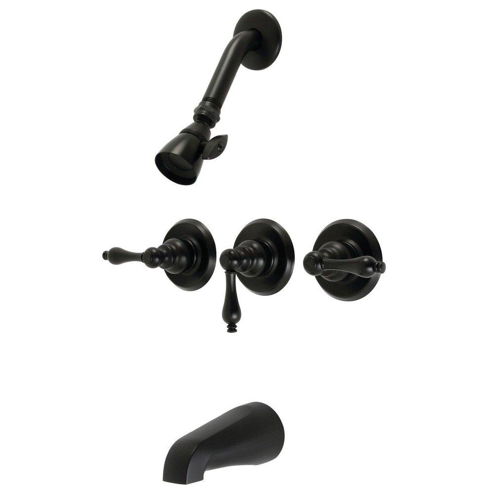 KINGSTON BRASS KB230AL VICTORIAN TUB & SHOWER FAUCET MATTE BLACK 