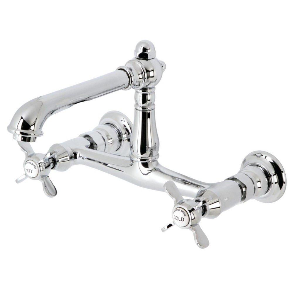 KINGSTON BRASS KS7241BEX ESSEX WALL MOUNT BATHROOM FAUCET POLISHED CHROME 