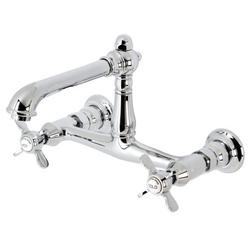 Two Handle Bridge Bathroom Sink Faucet in Polished Chrome
