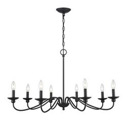 8-Light Chandelier Ceiling Light in Matte Black