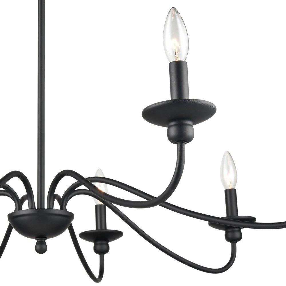 8-Light Chandelier Ceiling Light in Matte Black 