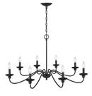 8-Light Chandelier Ceiling Light in Matte Black 