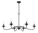 6-Light Chandelier Ceiling Light in Matte Black 