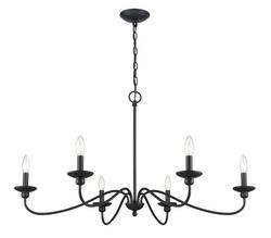 6-Light Chandelier Ceiling Light in Matte Black