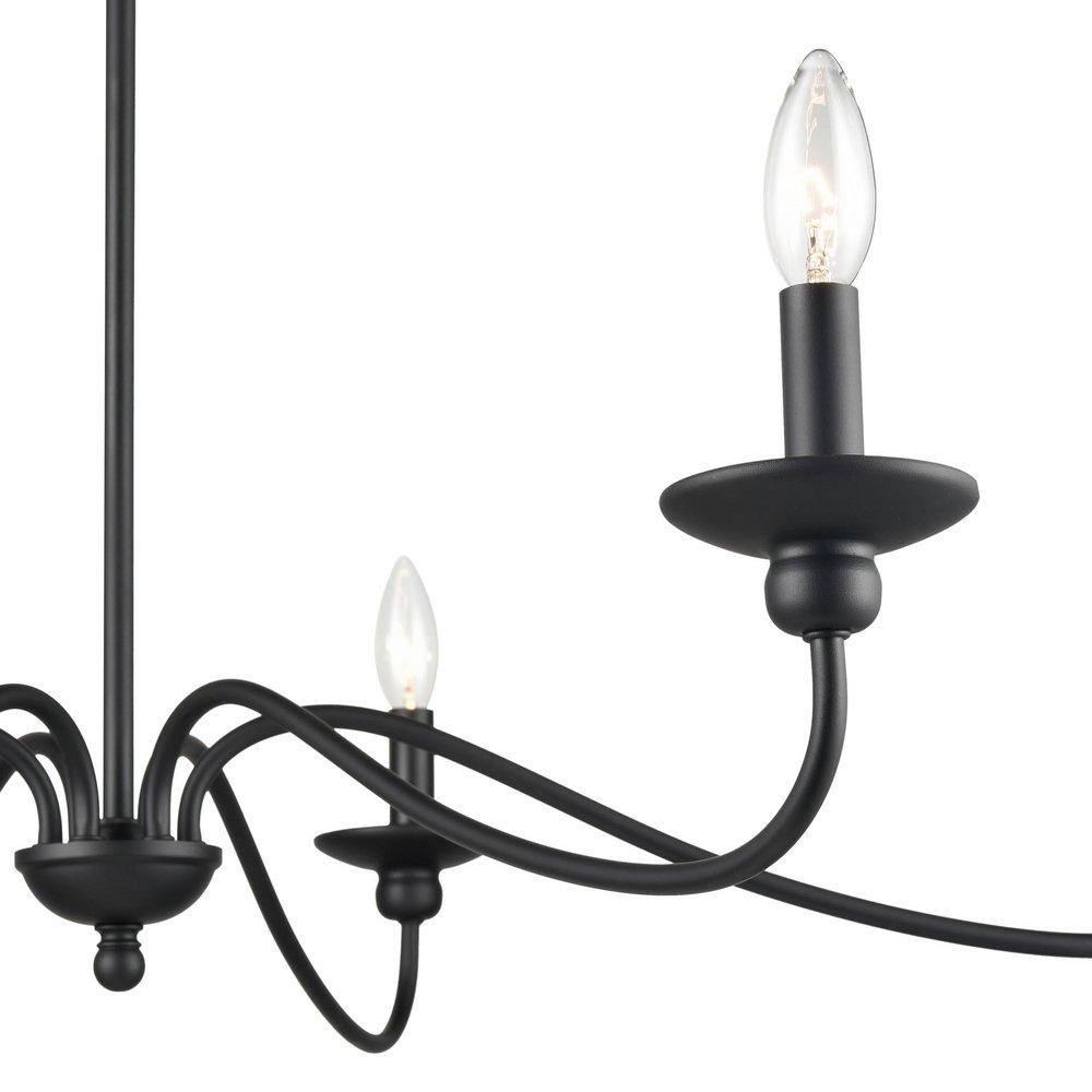 6-Light Chandelier Ceiling Light in Matte Black 