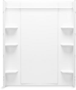 60 in. Shower Back Wall in White