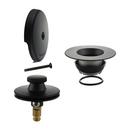 Universal Lift & Turn Stopper with 1-Hole Overflow Plate in Matte Black 
