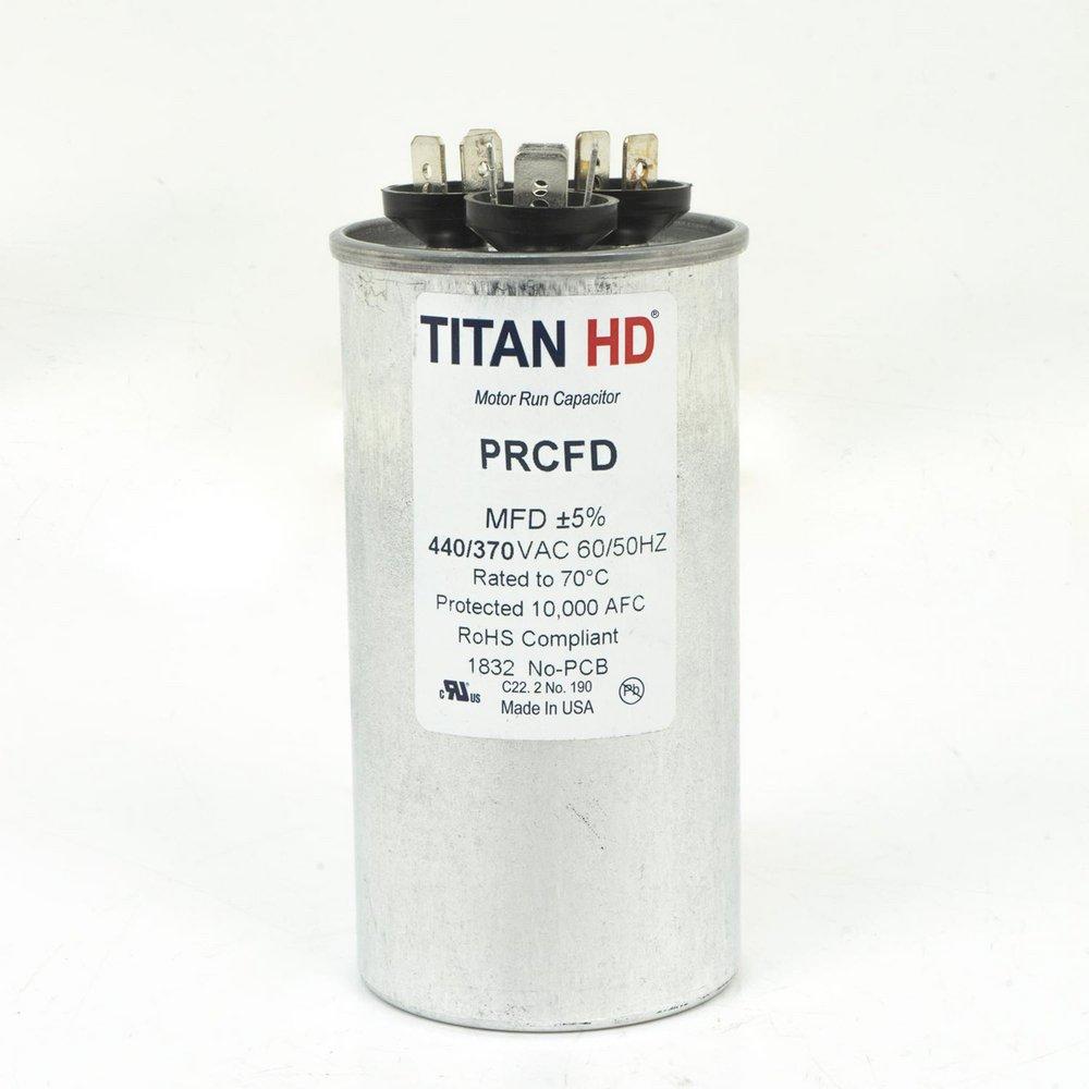 40/5 mfd 440/370V Dual Round Run Capacitor 