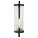 60W 1-Light 24 in. Outdoor Wall Sconce in Textured Black