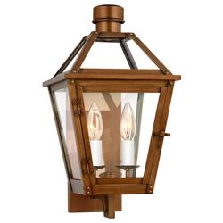 60W 2-Light 16-1/2 in. Outdoor Wall Sconce in Natural Copper