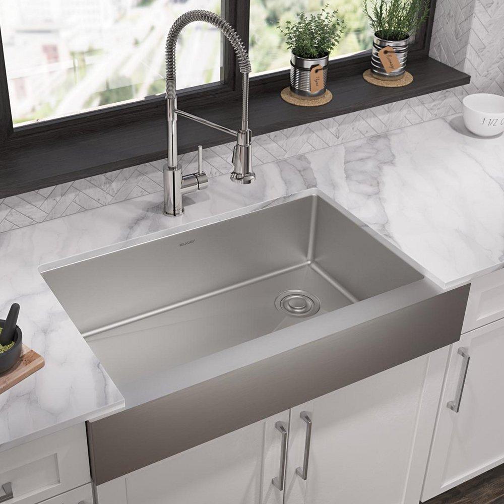35-7/8 in. Farmhouse Stainless Steel Single Bowl Kitchen Sink 