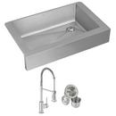ELKAY CROSSTOWN 18 GAUGE STAINLESS STEEL 36 X 21 X 9 SINGLE BOWL FARMHOUSE SINK FAUCET & DRAIN KIT 