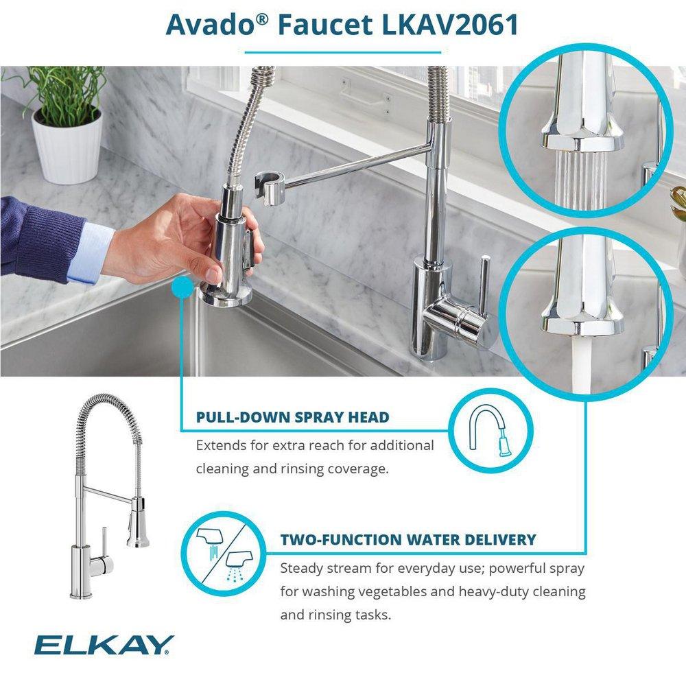 ELKAY CROSSTOWN 18 GAUGE STAINLESS STEEL 36 X 21 X 9 SINGLE BOWL FARMHOUSE SINK FAUCET & DRAIN KIT 