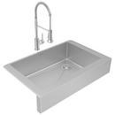 ELKAY CROSSTOWN 18 GAUGE STAINLESS STEEL 36 X 21 X 9 SINGLE BOWL FARMHOUSE SINK FAUCET & DRAIN KIT 
