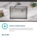 Elkay Polished Satin 25-1/2 x 18-1/2 in. No Hole Stainless Steel 1 Bowl Undermount Kitchen Sink 