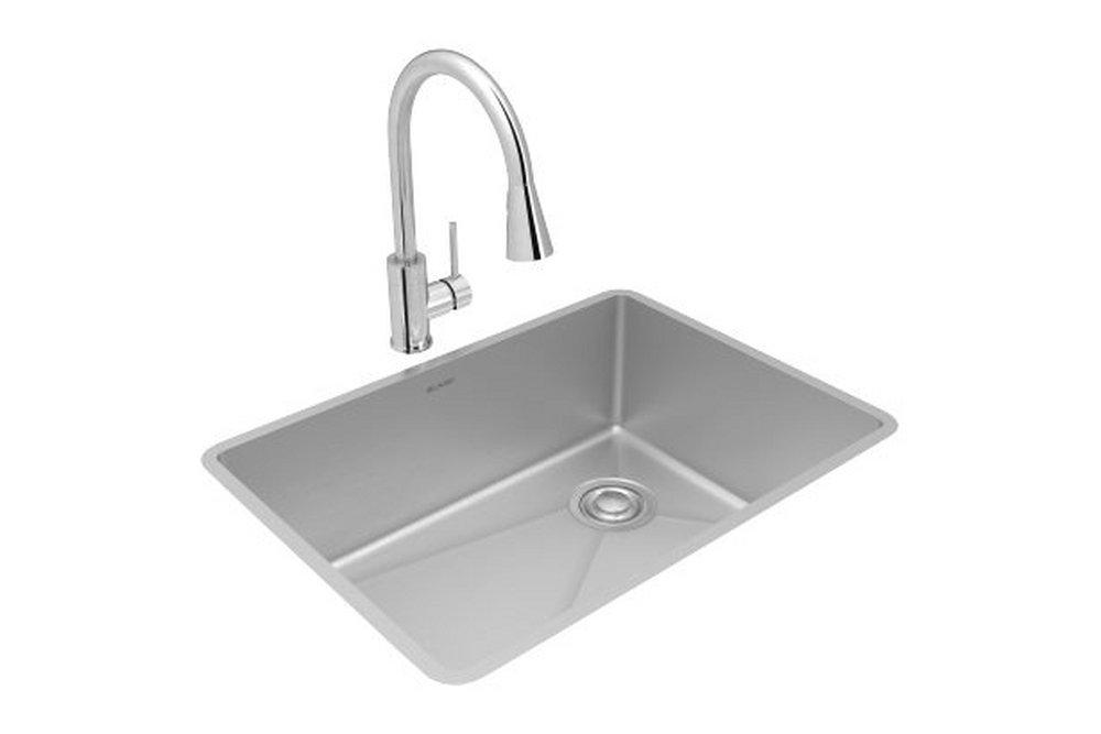 Elkay Polished Satin 25-1/2 x 18-1/2 in. No Hole Stainless Steel 1 Bowl Undermount Kitchen Sink 