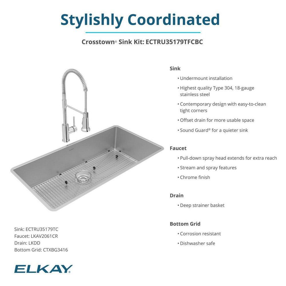 37 x 18-1/2 in. Stainless Steel Single Bowl Undermount Kitchen Sink Kit 