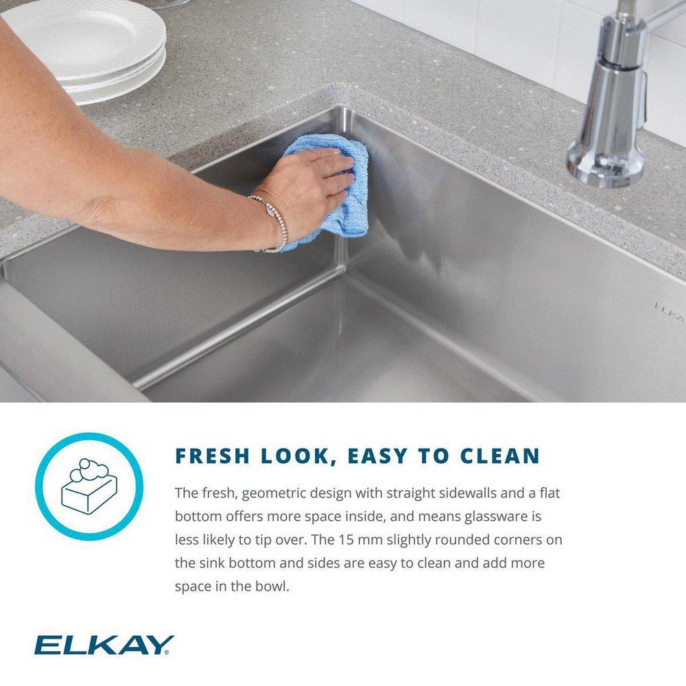 ELKAY CROSSTOWN 18 GAUGE STAINLESS STEEL 37 X 18-1/2 X 9 SINGLE BOWL UNDERMOUNT SINK FAUCET BOTTOM GRID & DRAIN KIT 