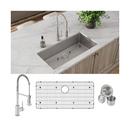 ELKAY CROSSTOWN 18 GAUGE STAINLESS STEEL 37 X 18-1/2 X 9 SINGLE BOWL UNDERMOUNT SINK FAUCET BOTTOM GRID & DRAIN KIT 