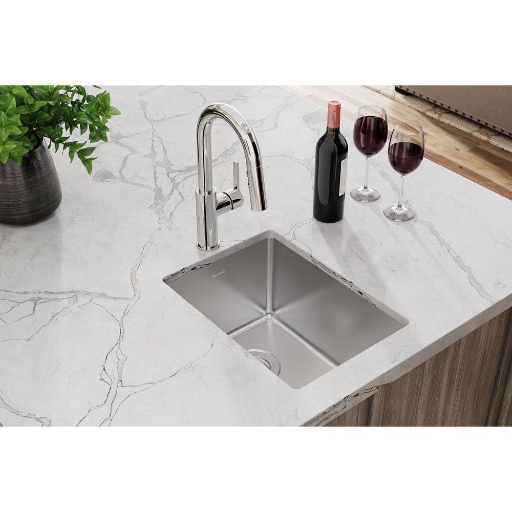 13-1/2 x 18-1/2 in. 1 Hole Undermount Stainless Steel Bar Sink in Polished Satin 