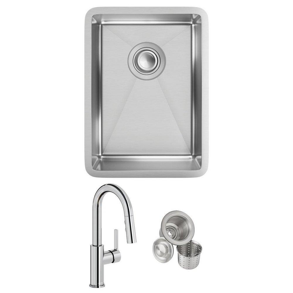 13-1/2 x 18-1/2 in. 1 Hole Undermount Stainless Steel Bar Sink in Polished Satin 