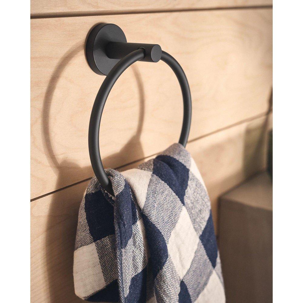 Moen Matte Black Round Closed Towel Ring 