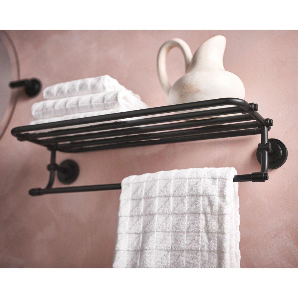 Moen Matte Black 29-1/10 in. Towel Holder 