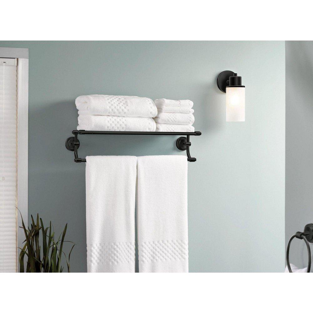 Moen Matte Black 29-1/10 in. Towel Holder 