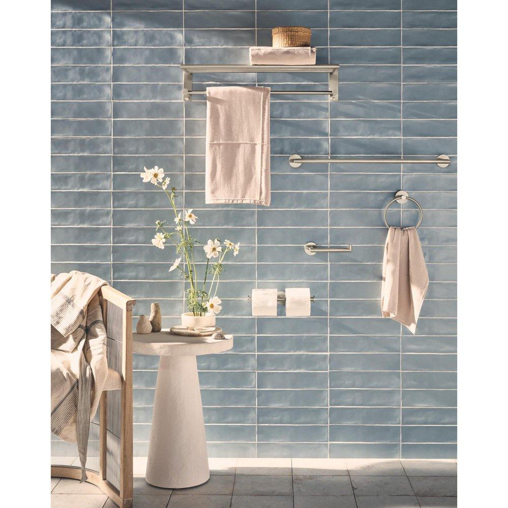 BRUSHED NICKEL TOWEL SHELF 