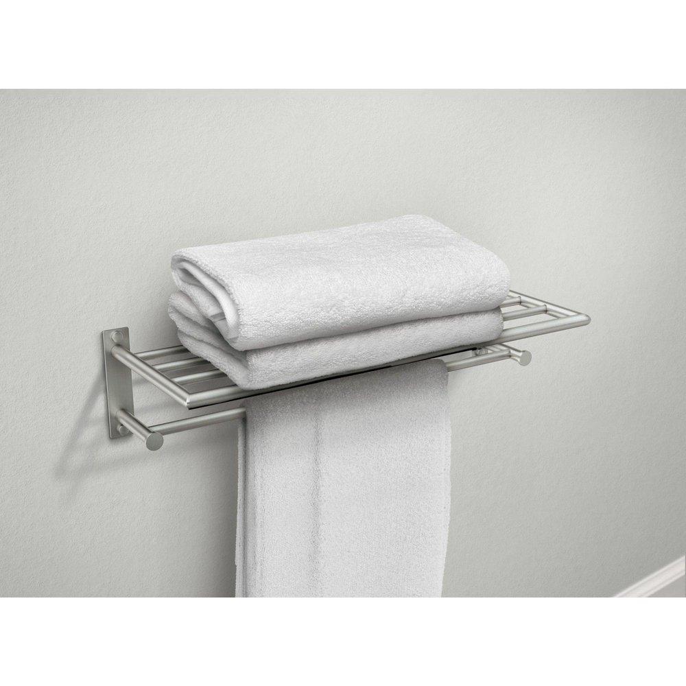 BRUSHED NICKEL TOWEL SHELF 