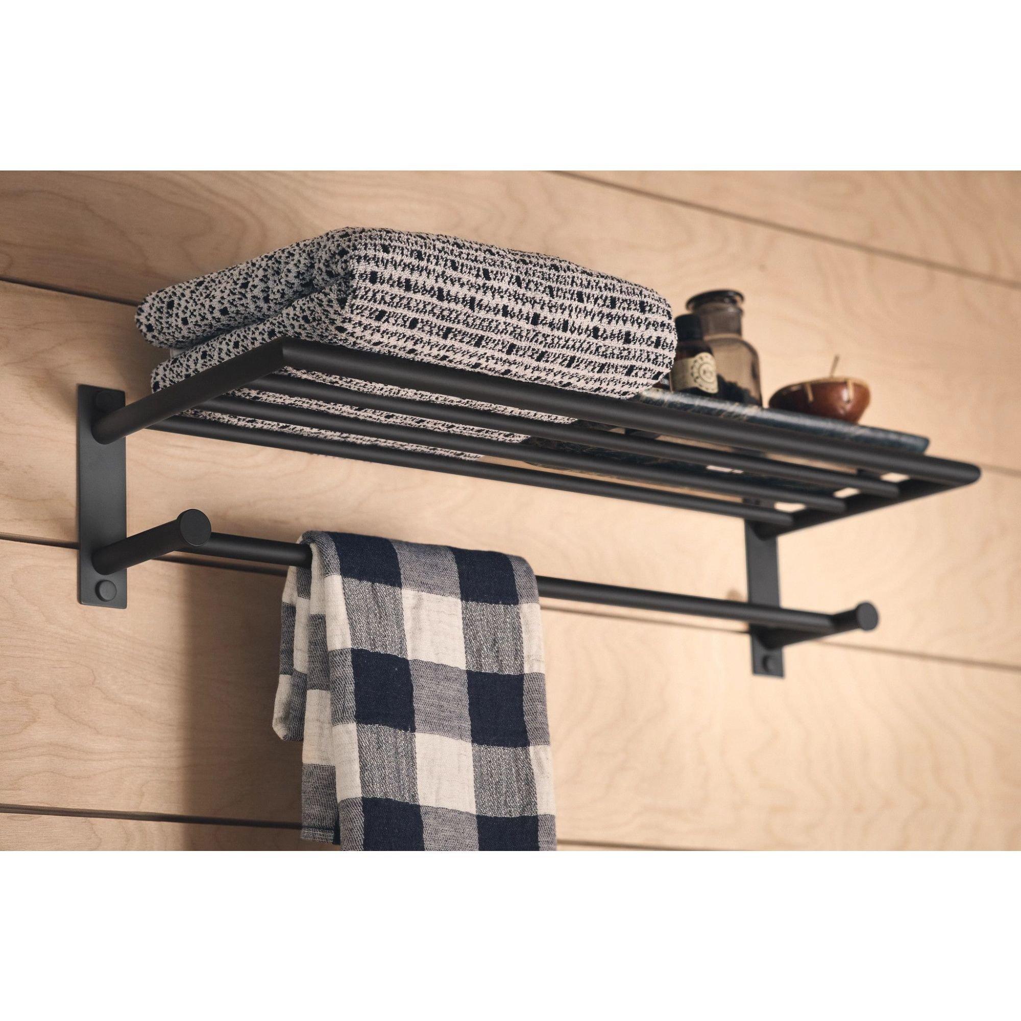 Moen Matte Black 24 in. Towel Holder 
