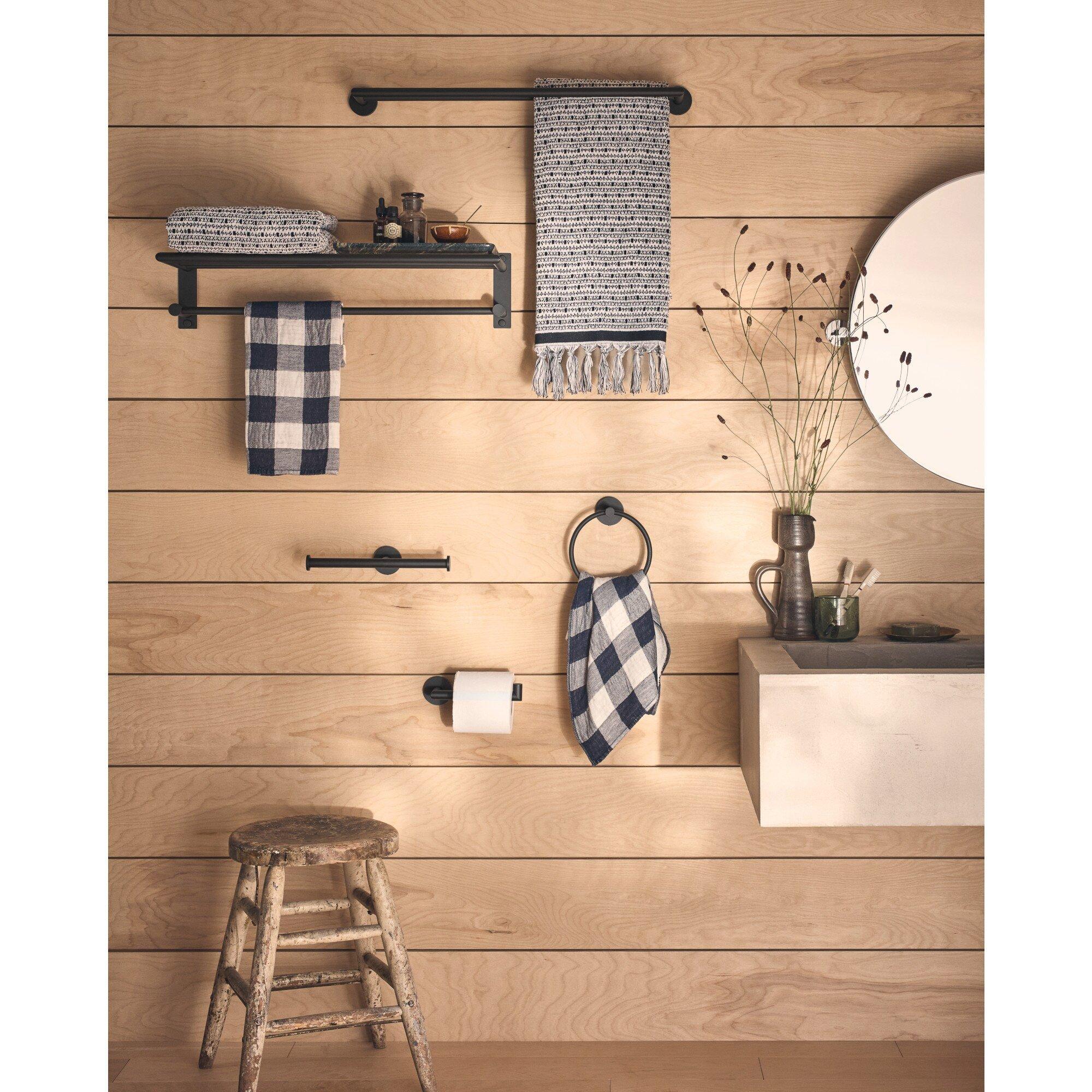 Moen Matte Black 24 in. Towel Holder 