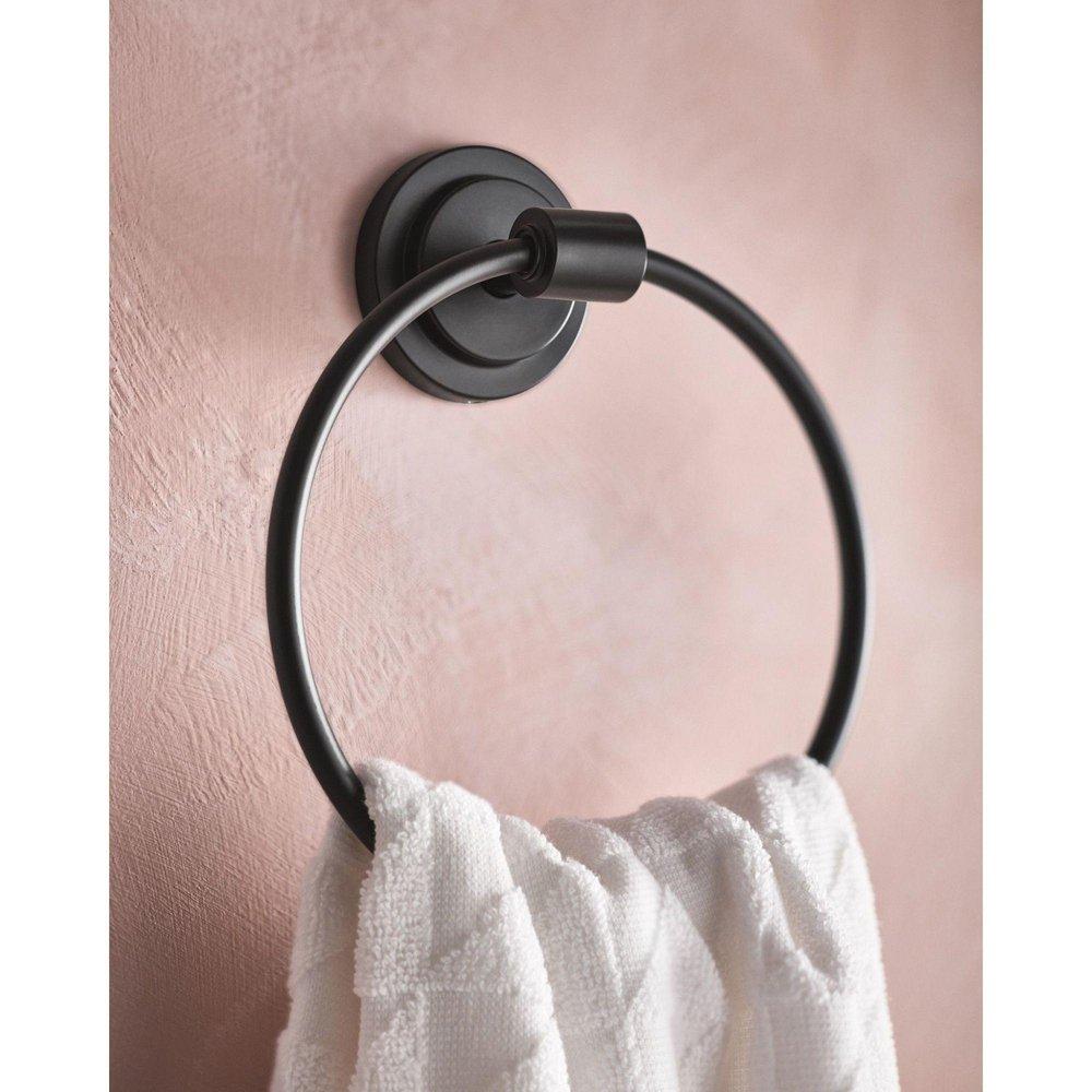 Moen Matte Black Round Closed Towel Ring 