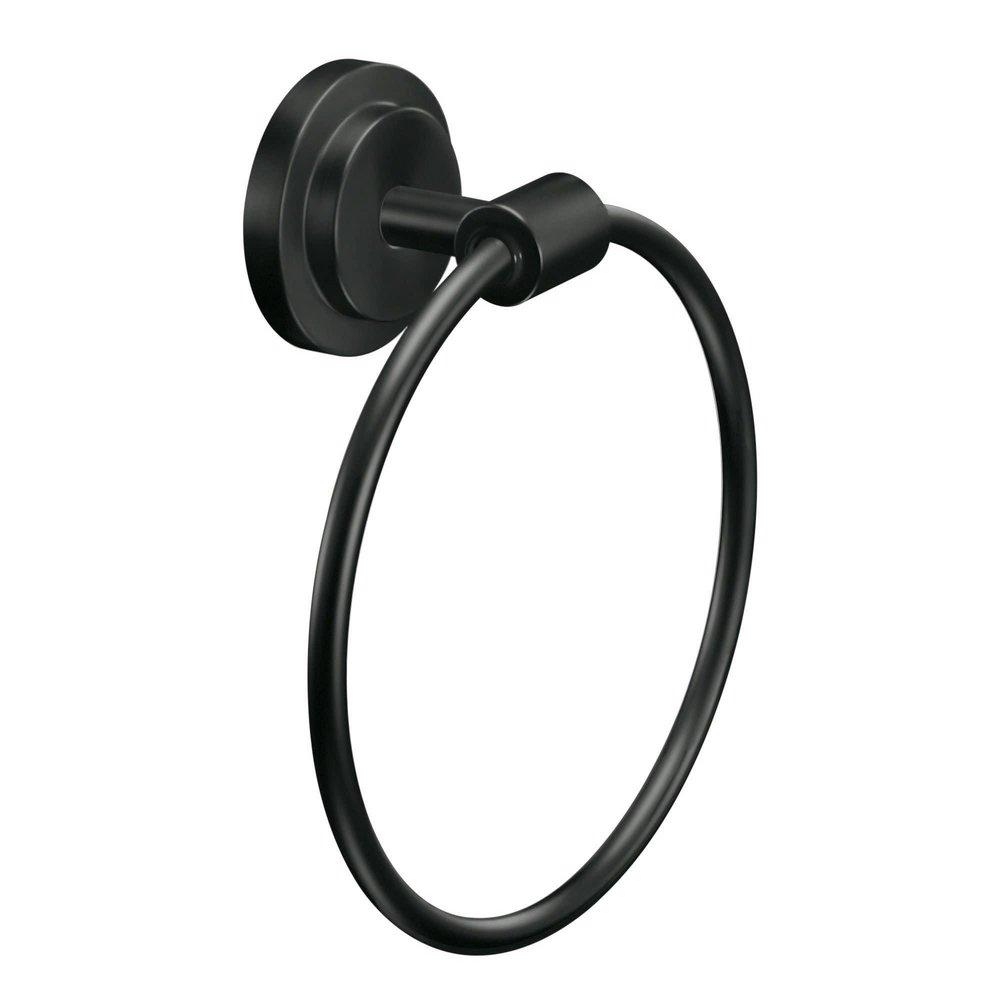 Moen Matte Black Round Closed Towel Ring 