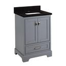 24 VANITY WITH RECTANGULAR UNDERMOUNT SINK GRAY ABSOLUTE BLACK GRANITE SINGLE HOLE 