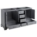 60 DOUBLE VANITY WITH RECTANGULAR UNDERMOUNT SINKS GRAY ABSOLUTE BLACK GRANITE SINGLE HOLE 