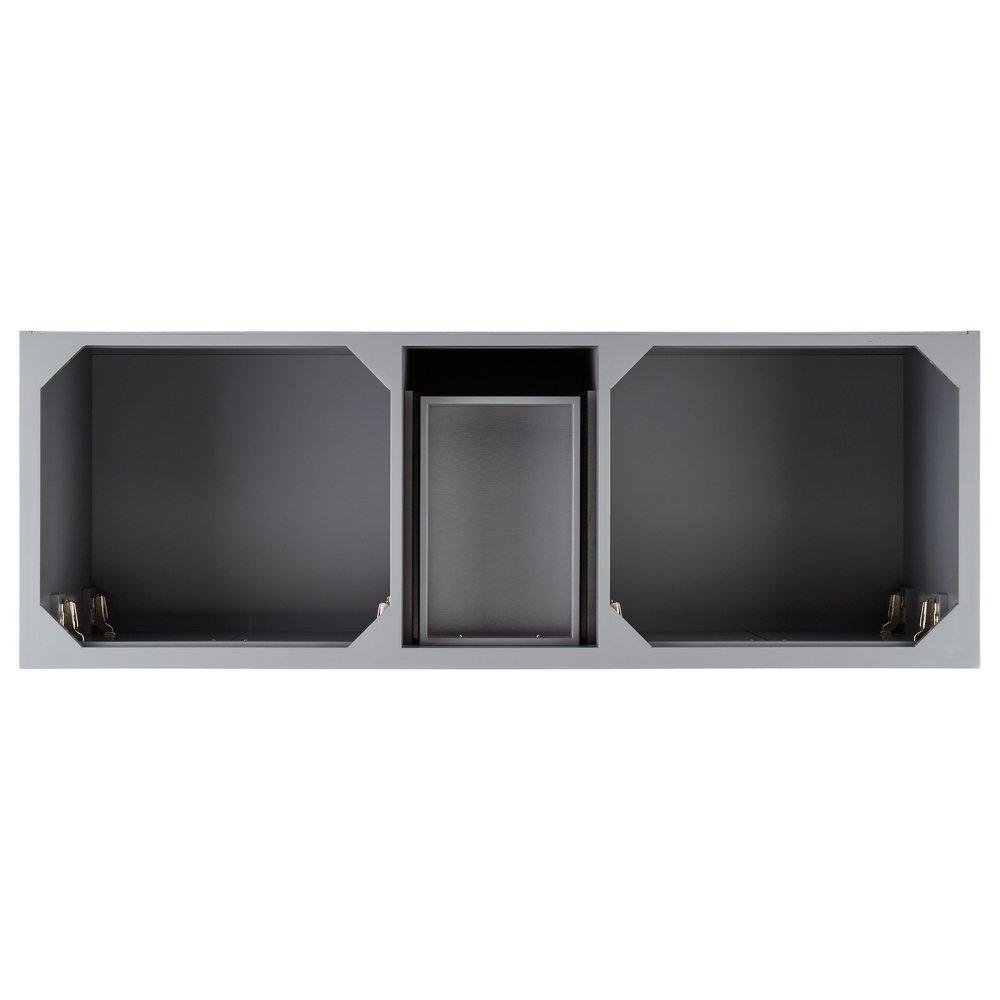 60 DOUBLE VANITY WITH RECTANGULAR UNDERMOUNT SINKS GRAY ABSOLUTE BLACK GRANITE SINGLE HOLE 