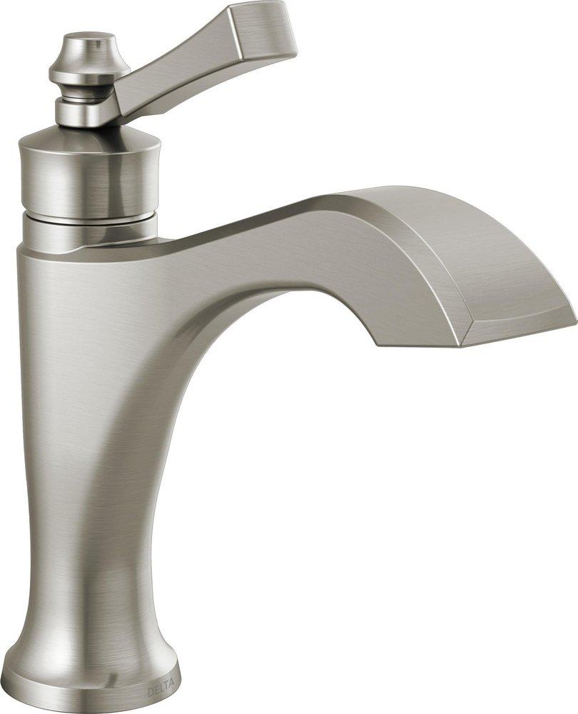 Single Handle Monoblock Bathroom Sink Faucet in Stainless 