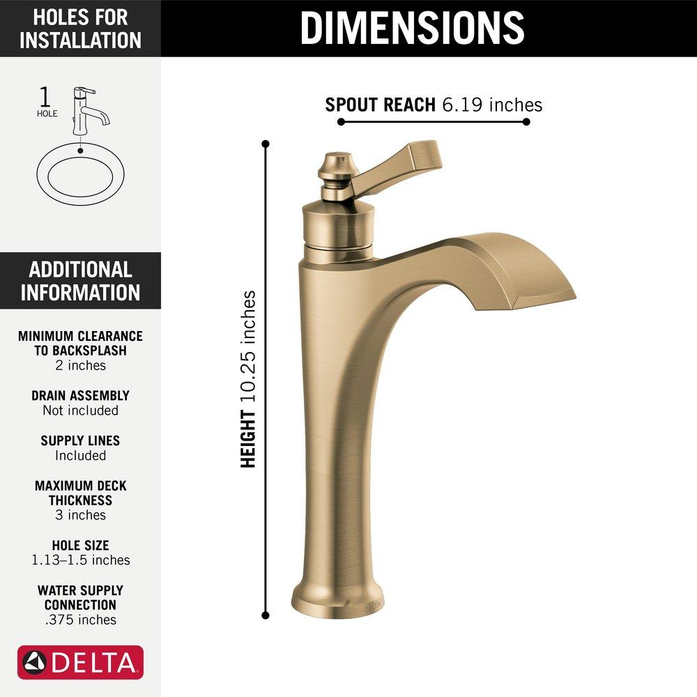 Single Handle Vessel Filler Bathroom Sink Faucet 